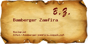 Bamberger Zamfira névjegykártya